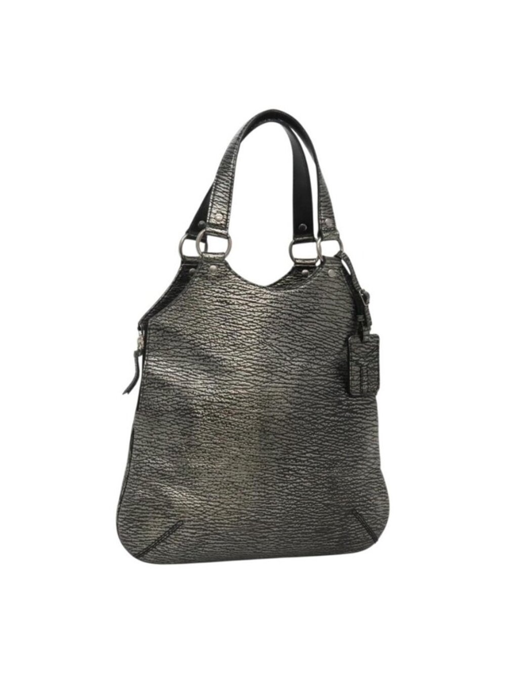 Authentic SAINT LAURENT Metropolis Shoulder Bag Leather Silver